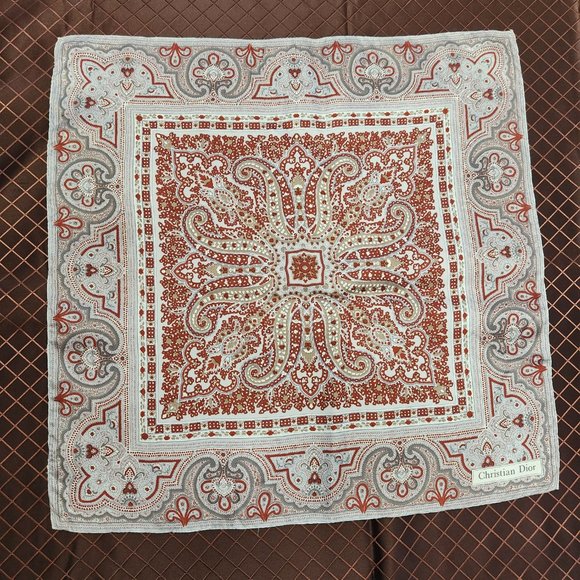 Christian Dior Silk Scarf Hand Made in Italy 18" - Picture 1 of 6